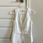 Favorite Daughter The Jones Linen Vest in bright white, size XS White Photo 4