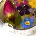 Mexico ATI Silver Blown Glass Encased Flowers 18" Stunning Statement Necklace Photo 3