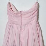 Lulus  Pink Tiered Strapless Maxi Dress NWT Size XS Pink Wedding Guest Dress Photo 5