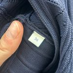 Sandro Lottie Off-the-Shoulder Rib Knit Textured Dress Size Small Navy Blue Photo 8