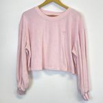 Stoney Clover Lane  Pink Terry Cloth Cropped Sweatshirt Photo 2