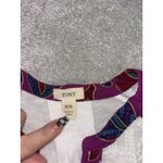 Anthropologie Tiny  Lace Embroidered Shirt Womens Xs White Slub Silk Blend Boho Photo 4