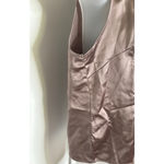 Bailey 44 Satin Sleeveless Top Sand Color Size Medium Mock Neck keyhole‎ back Photo 1