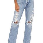 Aritzia NWT Agolde 90's mid rise loose in major blue denim jeans 23 Photo 0