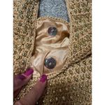 Vintage knitted metal pearl beads handbag Gold Photo 6