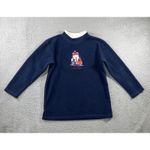 Vintage Christmas Cat Holiday Sweater Women Large Fleece Mock Neck Retro 80s 90s Blue Photo 1