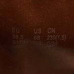 Stuart Weitzman  Brown Patent Leather Chunky Dalenna Mid Calf Heeled Boots Size 6 Photo 4