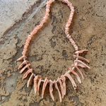 Vintage 90s Hawaii Pink Salmon Puka Shell Branch Necklace Photo 0