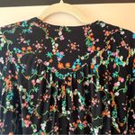 Anthropologie Black and Green Relaxed Bib Collar Blouse Photo 7