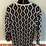 80s Zig Zag Emerald Sweater Bedazzled Medium Black Photo 4