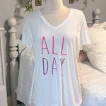 Comfy White Shirt V Neck Size L Photo 2