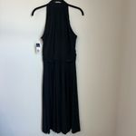 CHAPS  Women's Malibu A-Line Midi Dress Black Sleeveless V-Neck Halter  Large NWT Photo 8