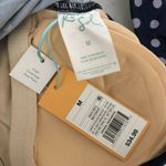 Kona Sol  High Coverage One Piece Swimsuit Polka Dot Plunge Neck Blue Size M Photo 2