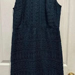 Loft  Jewel Tone Green‎ Lace Overlay Sheath Dress Size 8 Photo 0