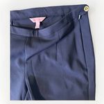 Lilly Pulitzer Lilly‎ Pulitzer Ankle pants Sz 8 Side zip flat front office wear Stretchy Blue Photo 4