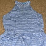 J. McLaughlin  Adelaide Striped Linen Jumpsuit Blue White 10 Photo 3