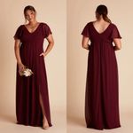 Birdy Grey  HANNAH EMPIRE DRESS CHIFFON CABERNET CURVE NEW NWT BRIDESMAID Slit 2X Photo 1