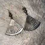 Sterling Silver Marcasite Fan Earrings 925 Dangle‎ Pierced Ears Photo 4