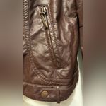 JouJou Juniors Jacket
Vegan Faux Leather Knit Hood Motorcycle Jacket
Size L Brown Size L Photo 5