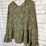 ASOS Cheetah Long Sleeve Peplum Blouse Flared Sleeves Lightweight Plus Size 14 Photo 1