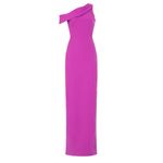 Sachin + Babi ‎ Dress Womens 2 Purple Davis Gown Crepe Asymmetrical Off Shoulder Photo 3