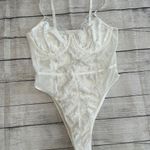 White Lace Bodysuit Size L Photo 0