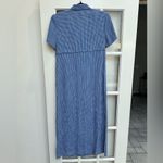 Talbots Vintage  Blue Checkered Button Midi Dress Cottagecore Western Size 4 NWT Photo 3