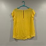 Joie  100% Silk Rancher Yellow Pocket Shell Top Large L Photo 2