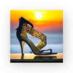 Cynthia Vincent ❤︎ Calf Hair Leopard Stiletto Sandals ❤︎ Black Suede + Leather Size 7 Photo 1