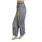 VINTAGE 1980'S MISTY LANE BLACK & WHITE STRIPE WIDE LEG HIGH WAIST TROUSERS (6) Photo 2