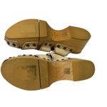 Free People New  Libra Leather Fisherman Wedge Wooden Clogs Photo 4