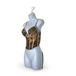 Kaylee Kollection Floral Bustier Corset Top Green Size M Photo 1