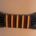 Genuine Snakeskin Leather Wide Stretch Waist Belt Boho Western Red Photo 0