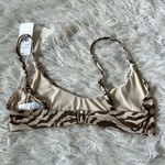 Good American New Women’s Khloe Satin swim top in Zebra001 size 1(Small) Photo 6