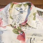 Floral Hawaiian Hibiscus Print Shirt Blouse Short Sleeve Pink L Size L Photo 2