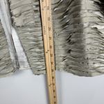 Chico's Pleated Jacket Womens 2 US Large Silver Funky Open Front Retro Topper Photo 6