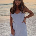 Jack by BB Dakota  blue ruffle sleeve pin stripe skort romper Photo 0