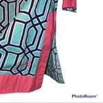 Simply Southern  Collection small women's 3/4 sleeve blouse blue, pink geometric Photo 3