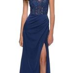 La Femme 29888 Scooped Lace A Line Satin Embroidered Bodice Gown 2 Photo 0