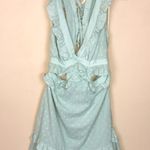 Altar'd State Altar’d State Women’s Swiss Dot Ruffle Cut Out Green Lace-Up Back Mini Dress Photo 0