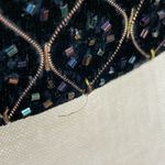 Vintage Beaded Belt Women Velvet Deadstock‎ Tassels Black Ties Dramatic Elegant Photo 7