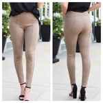 Spanx Faux Suede Leggings Size Small Tan High Rise Stretch Neutral Quiet Luxury Photo 1