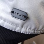 NWOT DKNY Sport Women's S Logo Bomber Jacket Ribbed Cuffs Hem Cream Black White Photo 7