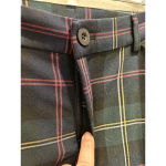 Christopher & Banks Pants Womens 16 Green Plaid Mid-Rise Holiday Party Festive Photo 2