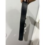 VTG Black‎ Leather Belt Gold Brass Rings Snap Closure Western Hobo Boho 42" M/L Black Photo 4