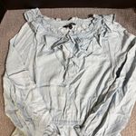 Lauren Ralph Lauren Women’s Twill Denim Ruffled Blue Dress Size 8 Photo 4