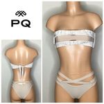 PilyQ New. PQ taupe and bone bandeau bikini. M-top/S-bottom. Retails $168 Photo 1