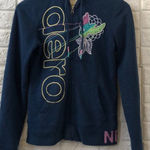 Aeropostale Aero New York 87 floral bird teal hoodie‎ zip up jacket women's size M Photo 0