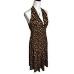 Jones Wear Vintage Brown Polka Dot Ruched Empire Halter Dress 6 Pinup Rockabilly Photo 1