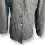 Vintage 90s Collarless Wool Blend Blazer Charcoal Gray Two Button Size 8 Classic Photo 4